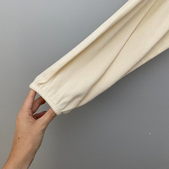 Z Supply Gathered Sleeve Thermal Waffle Top - Picture 7 of 11